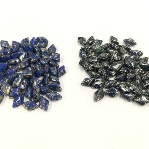 画像2: ジェムデュオ 8x5mm ロイヤルブルーピカソ ロットB（約10/100g）