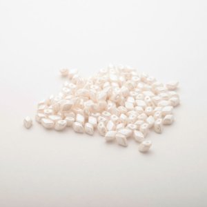 画像1: ミニジェムデュオ 6x4mm チョークホワイトラスター（約8.5g/50g）