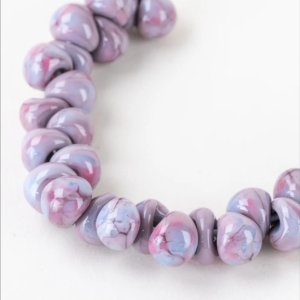 画像1: 【5粒】ティアドロップビーズ  ミニ【Marbled Lavender】