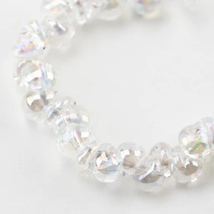 画像1: 【5粒】ティアドロップビーズ メタリック 【Dazzlelight White】