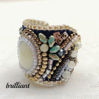 【再入荷！】エリカビーズ刺繍リング アイボリー  by Beads工房 brilliant 大槻友美