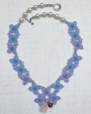 画像1: 【再入荷！】紫陽花ネックレス by Beads工房 brilliant 大槻友美