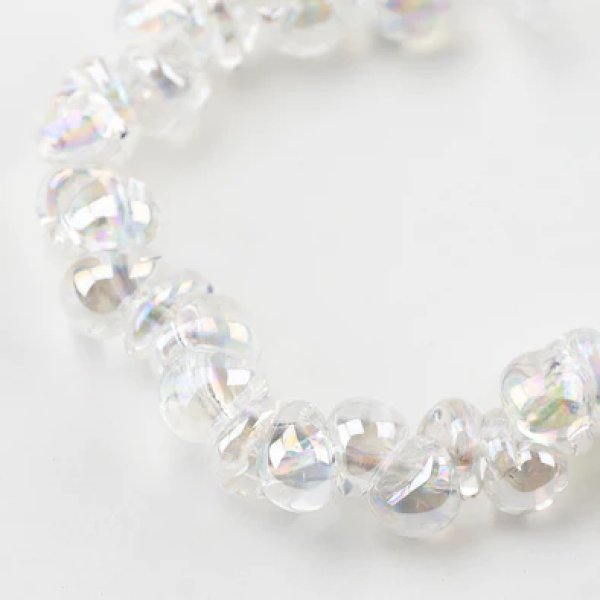 画像1: 【5粒】ティアドロップビーズ メタリック 【Dazzlelight White】 (1)