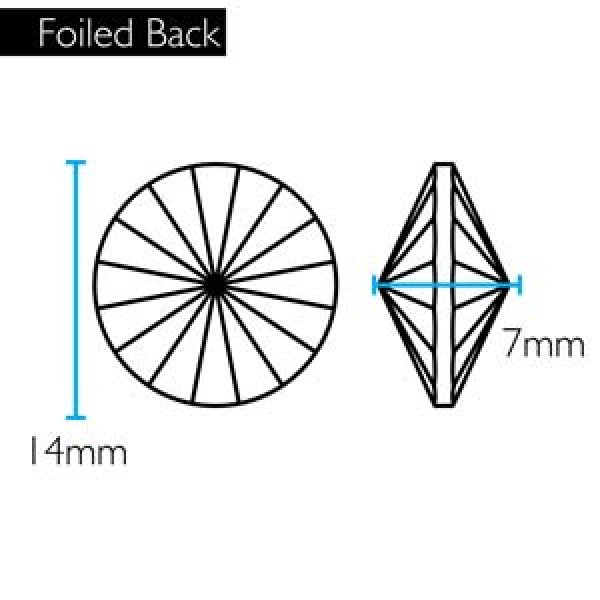 画像2: クリスタルリボリ 14mm クリスタル（1個入） (2)