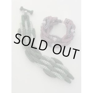 画像: 【50%OFF】Right angle weave Linked Bracelet（グリーン）